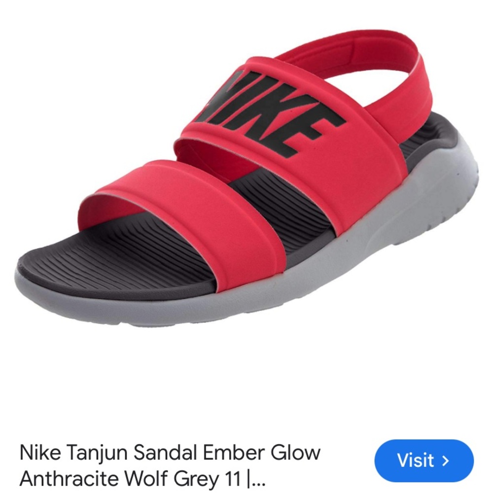 Nike Ember  Coral Strap Sandals with Black Footbed
